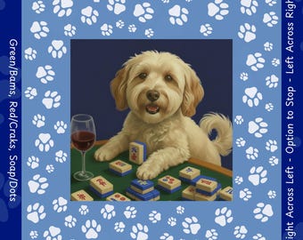 Doodle Plays Mahj Custom with Directions Mahjong Mat, this can be your Pup!