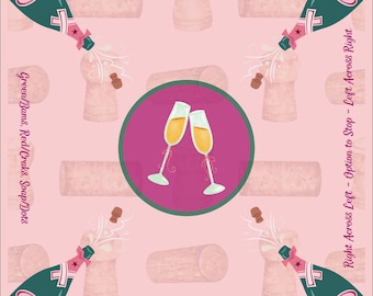 Champagne Toast with Instructions Neoprene Mahjong Mat