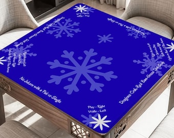 Snowflake Holiday Mahjong Mat: Mahj Neoprene Game Tabletop