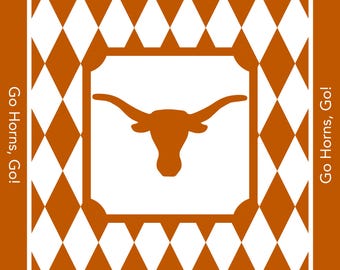 Texas Horns Mahjong Mat: Mahj Game Tabletop Neoprene