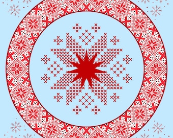 Fair Isle Snowflakes Neoprene Mahjong Mat Tabletop