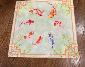 Koi Swimming Mahjong Mat: Neoprene Mahj Game Tabletop