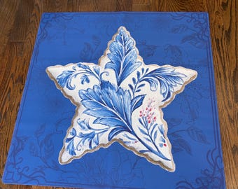 Chinoiserie Star Neoprene Mahjong Mat: Mahj Game Tabletop