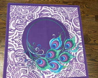 Peacock Flair Mahjong Mat: Mahj Game Tabletop