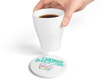 Mahjong Joker Ceramic Coaster: Funny Mahj Kitchen Accessories