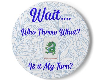 Mahjong Humor Discard Tile Ceramic Coaster | Game Night Drink Mat