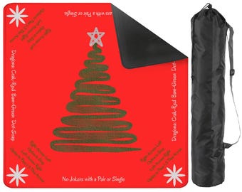 Christmas Tree Mahjong Mat with Instructions: Mahj Game Tabletop (31.5-inch)