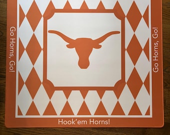 Texas Horns Mahjong Mat: Mahj Game Tabletop Neoprene