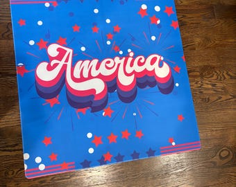 America inspired Mahjong Mat: Mahj Game Tabletop Neoprene