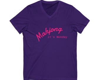 Mahjong It's Monday V-Neck Tee | Mahjong Lover Top