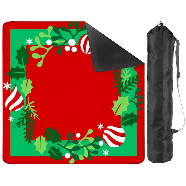 Christmas Wreath Mahjong Mat: Mahj Game Tabletop (31.5-inch)