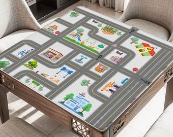 Race Car Neighborhood Game Play Mat Tabletop (31.5-inch)