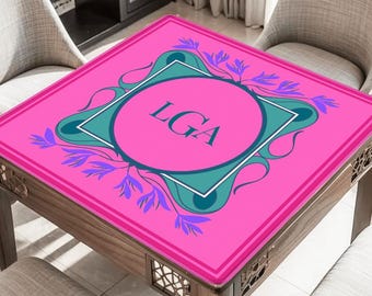 Custom Monogram Mahjong Mat: Mahj Game Tabletop Neoprene