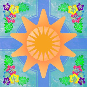 Hawaiian Sun Mahjong Mat: Neoprene Mahj Game Tabletop immagine 4