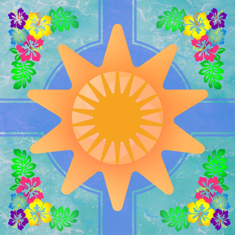 Hawaiian Sun Mahjong Mat: Neoprene Mahj Game Tabletop immagine 4