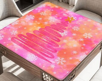 Darker Pink Christmas Neoprene Mahjong Mat