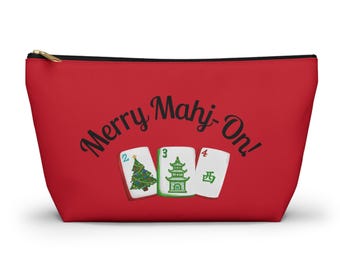 Mahjong Tile Pouch: Merry Mahj-On, Cosmetic & Accessories Bag