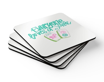 Joker Mahjong Coaster Set: Funny Drink Coasters, Mahj Home Decor