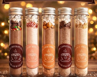Hot Chocolate Tubes Gifts, Cocoa Shots Drink Mix, Party Favor, Wedding Favor, Kids Treat, Stocking Stuffer, Dessert Gift