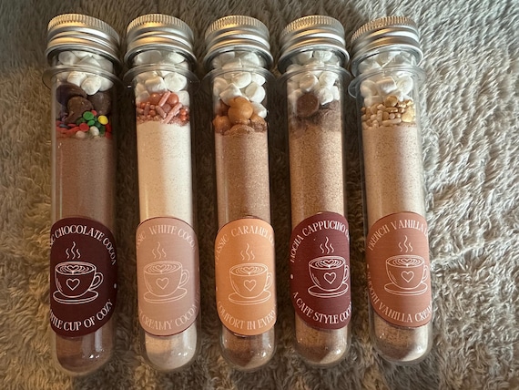 Hot Chocolate Gift Tube – Valentine Party Favors and Teacher Gifts, Hot Cocoa Shot Single Serve, Cozy Classroom Favors & Stocking Stuffers