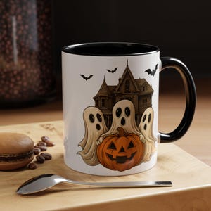 Spooky Ghosts & Pumpkin Halloween Coffee Mug