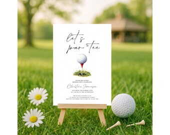 Golf Birthday Invitation, Let's Par Tee Party Invite, Editable Golf Birthday Template, Country Club Theme Adult Party Printable