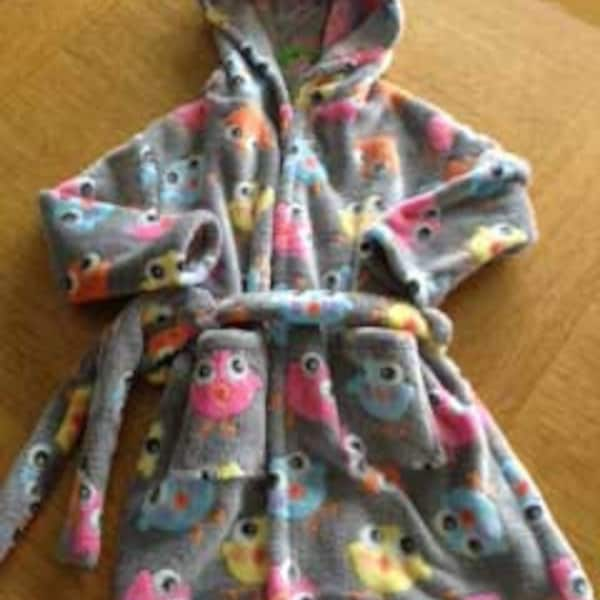 Childrens Bathrobe- sizes 12 months - 10 years-  PDF being pattern