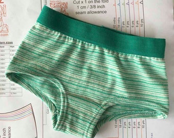 Girls Boy Leg Briefs -  size 1-10years - PDF Sewing Pattern