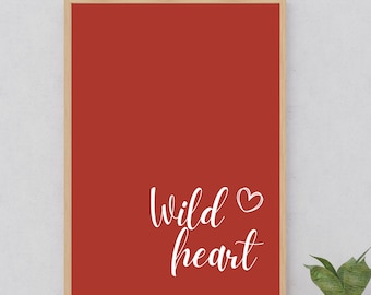 Typography poster: red wall art Decor (Digital Download)