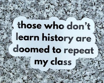Funny History Teacher Sticker | Sarcastic Quote, Laptop Decal