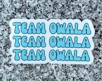 Team Owala Sticker | Retro Groovy 70s Blue Vinyl Decal