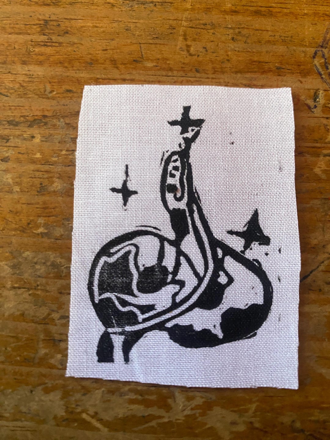 Snake Ball Python Linocut Patch- Sew on Patch - Etsy