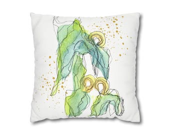 Angels of Creativity Pillowcase, Angel Art Canvas Throw Pillow Cover, Artistic Home Decor Gift for Inspiration, Imagination, Creative Spaces
