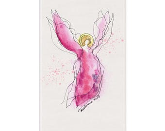 Paño de cocina Ángel de la Intuición, toalla de cocina con arte angelical de 45 x 76 cm, regalo de decoración espiritual para el hogar que busca conocimiento interior, presencia y guía.