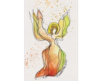 Paño de cocina con diseño de ángel de la alegría, 45 x 76 cm, ideal como regalo de decoración espiritual para el hogar, ideal para la felicidad y la celebración.