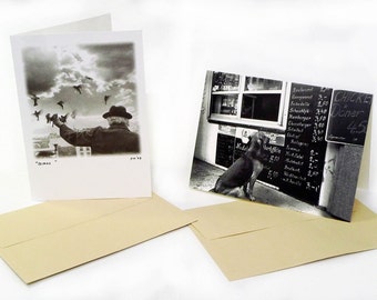 Birdman n Doggie Art Photos 5"x7" Blank Note Cards w envelope