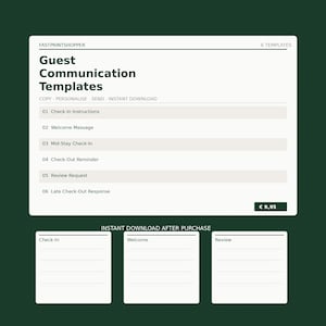 Airbnb Host Guest Message Templates | 6 Copy-Paste Communication Scripts | Vacation Rental | Instant Download
