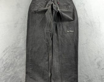 Vintage 90s Levis 565 Jeans 36x36 Black Faded Distressed Loose Wide Baggy 1997