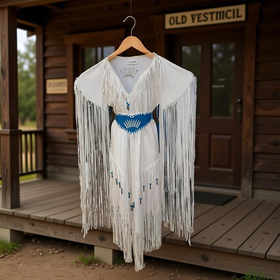 native american beaded dress Meher Beige Bloom Embroidered Dress main image 0