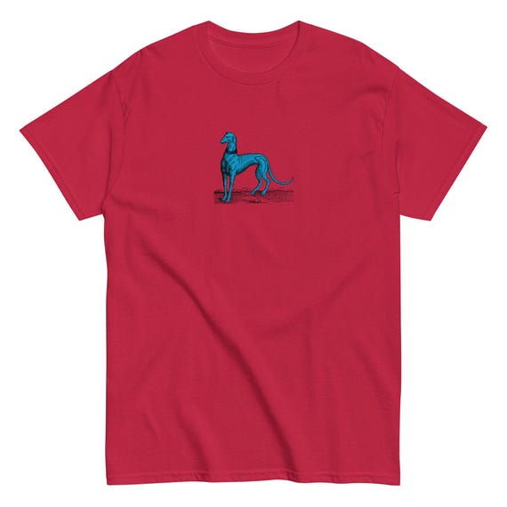 Blue Greyhound T-Shirt, Renaissance Dog Art, Fantasy Canine Tee