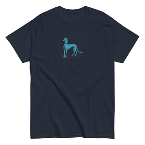 Blue Greyhound T-Shirt, Renaissance Dog Art Tee, Medieval Engraving Graphic Shirt, Surreal Fantasy Canine Illustration, Alt Aesthetic Tee
