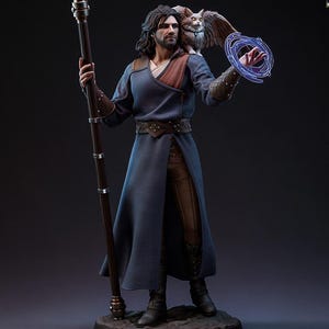 Gale & Tara Statue-  Baldur&#39;s Gate 3 Fan Art - Hand-Painted 3D Printed