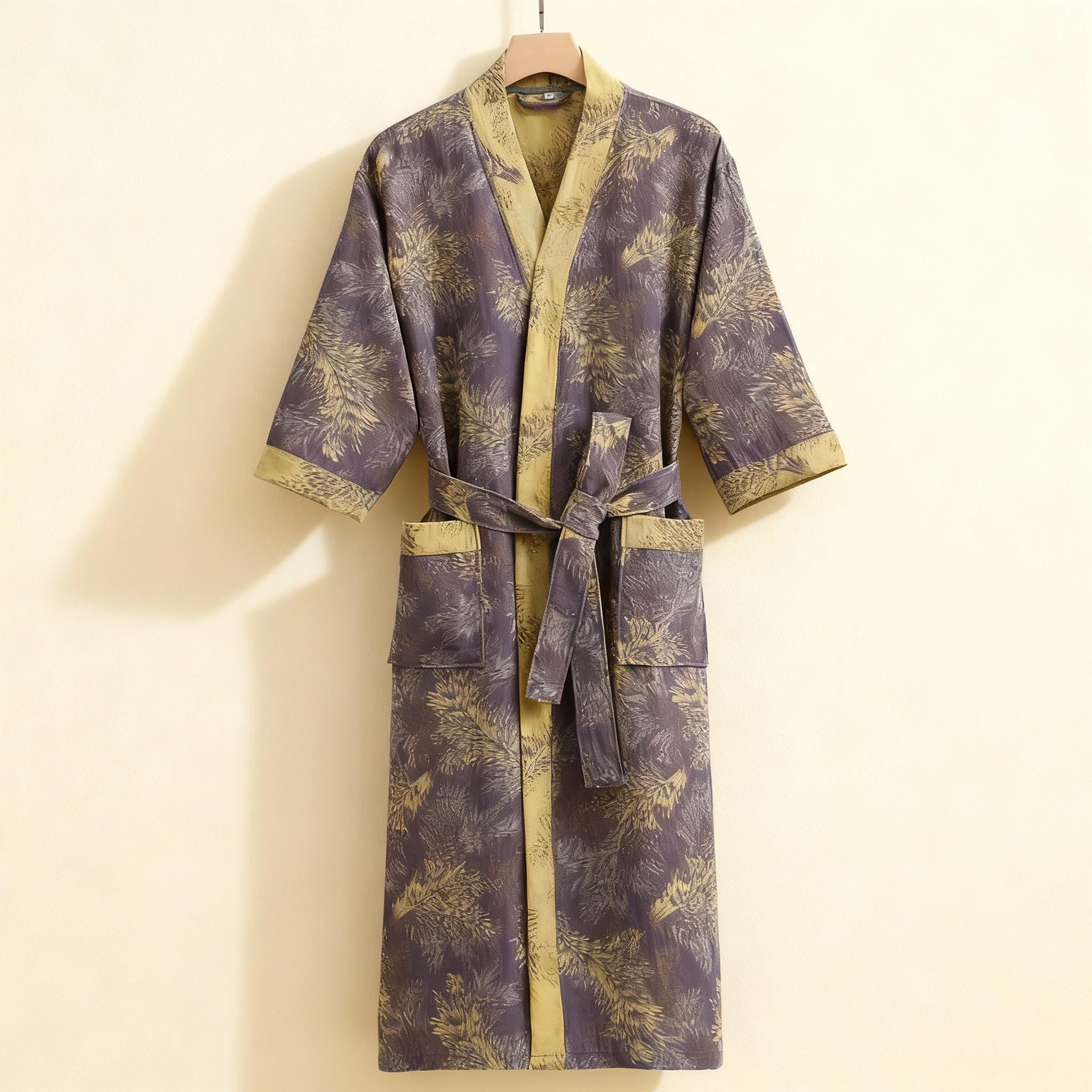 Japanese Long Cotton Kimono Robe for Women, Lightweight Yukata ...