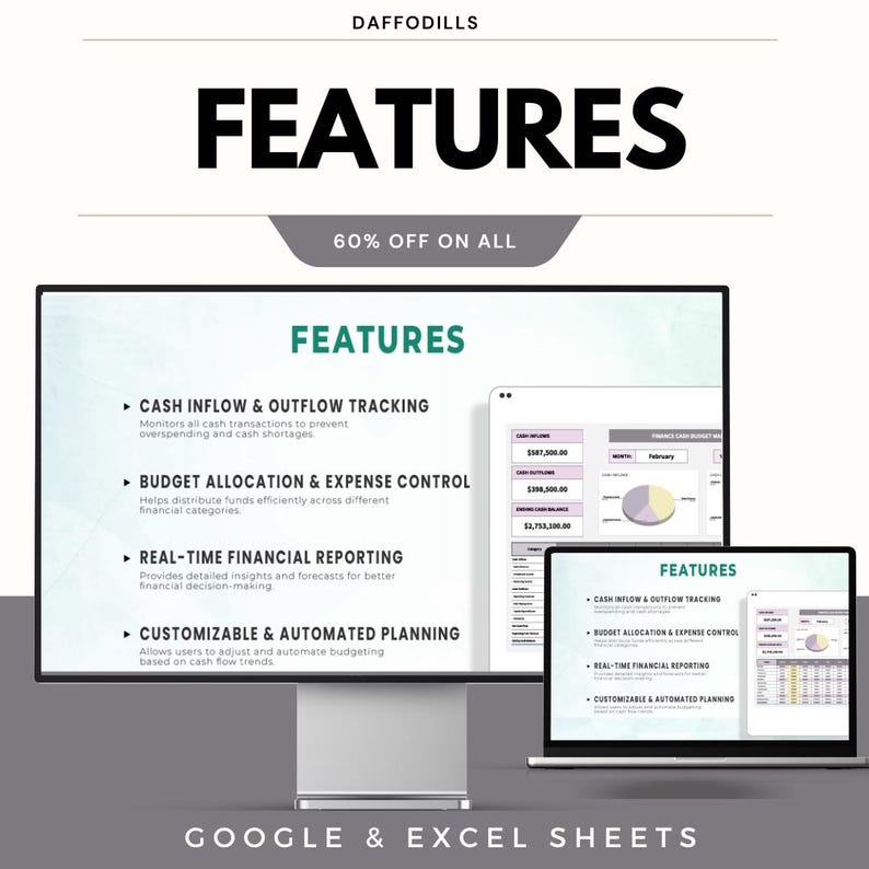 Finance Cash Budget Management Template for Google and Excel | Track ...
