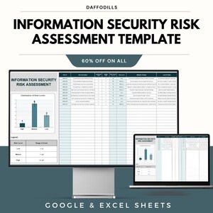 Information Security Risk Assessment Template, Excel & Google Sheets Cybersecurity Risk Analysis, IT Security Compliance Tracker