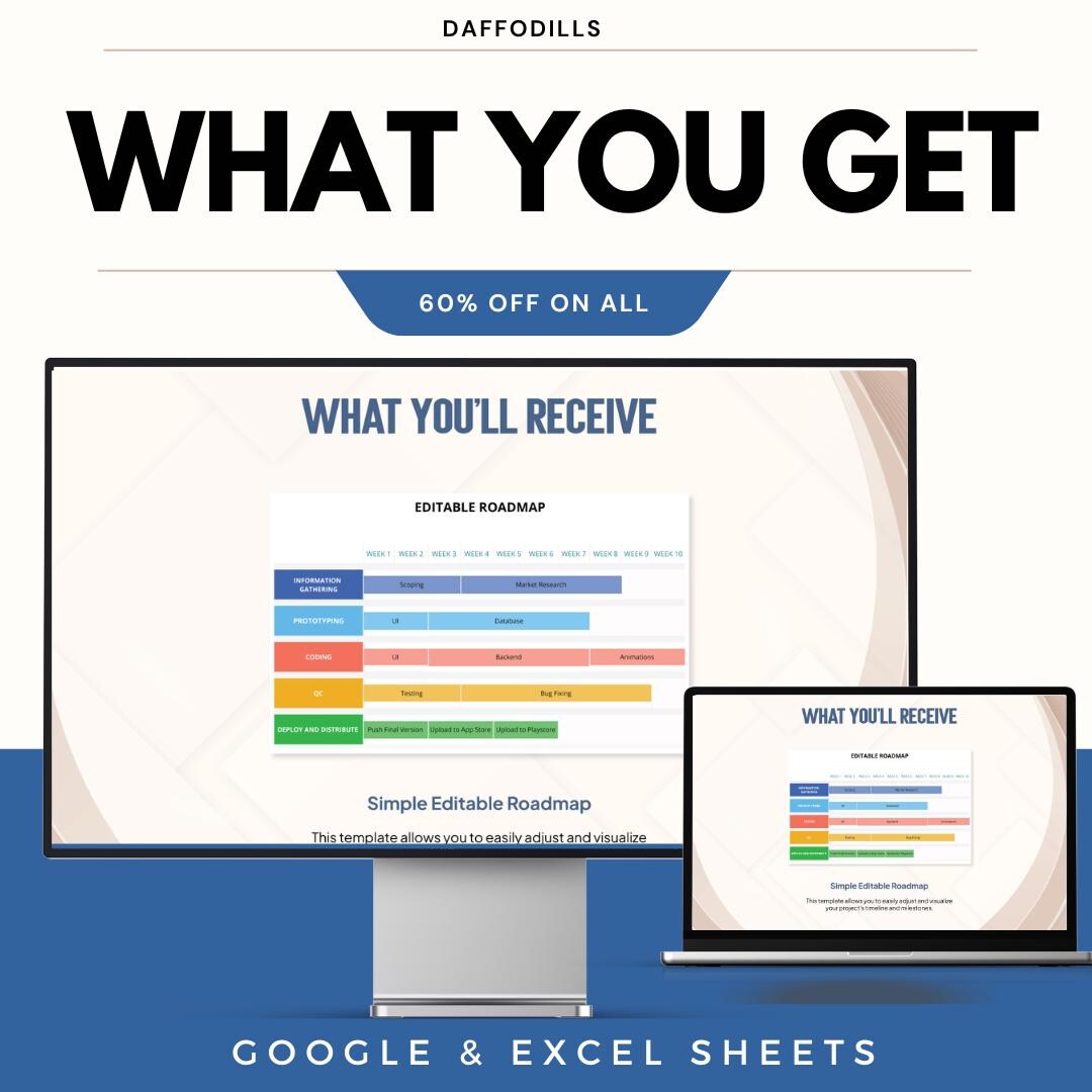 Simple Editable Roadmap Template for Google and Excel – Project ...