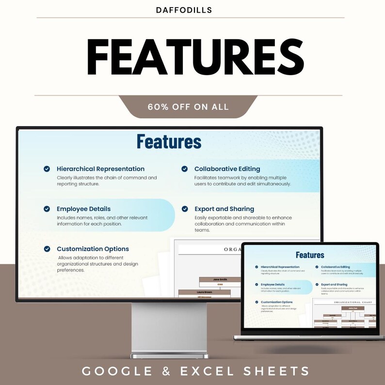 Organizational Chart Template | Excel & Google Sheets Org Structure ...