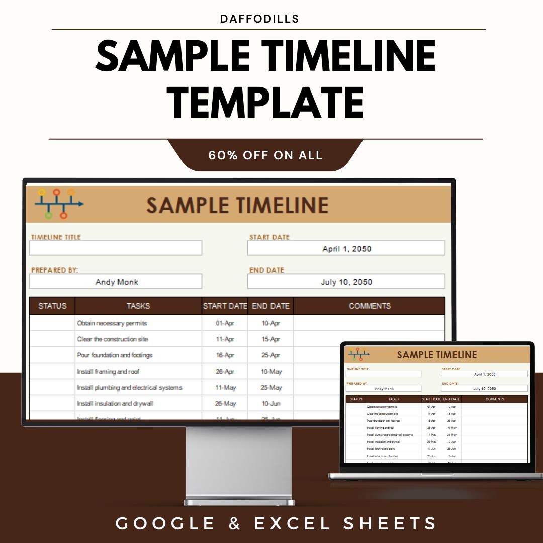 Sample Timeline Template, Project Timeline Example, Event Timeline ...