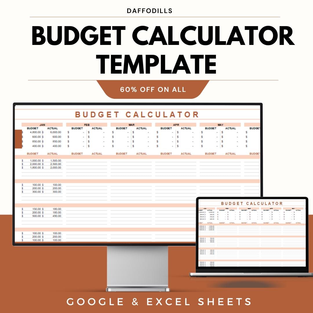 Budget Calculator Template for Google and Excel | Personal & Business ...