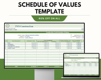 Modello di tabella dei costi di costruzione, Excel e Fogli Google, budget di costruzione, foglio di calcolo per il monitoraggio dei pagamenti degli appaltatori